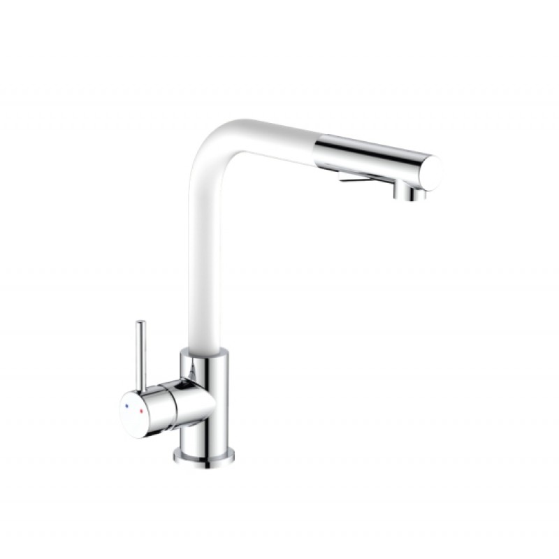 Смесител за кухня DEMM 8179CB, хром, бял - цена: 180.00€ (352.05лв.)